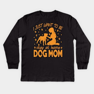 Best Gift Idea for Dog Mom Lover Kids Long Sleeve T-Shirt